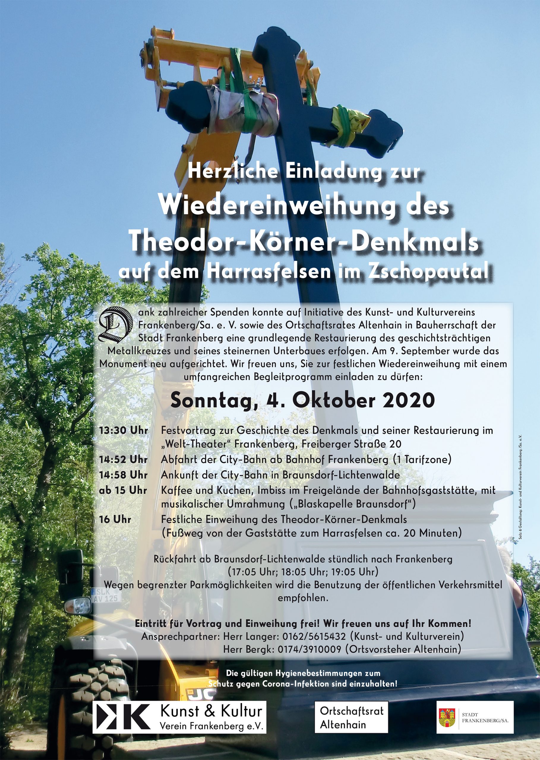 Feierliche Wiedereinweihung des Theodor-Körner-Denkmals auf dem „Harrasfelsen“